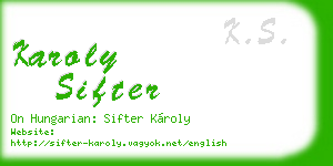 karoly sifter business card